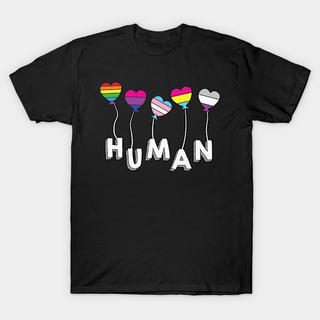 HUMAN Sunflower LGBT Flag T-Shirt by ssflower